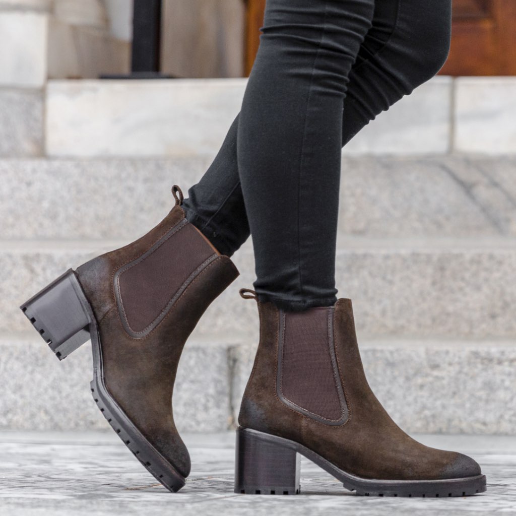 Thursday Boots Boots Knockout Velúr Magassarkú Női Olivazöld | HU198VRW