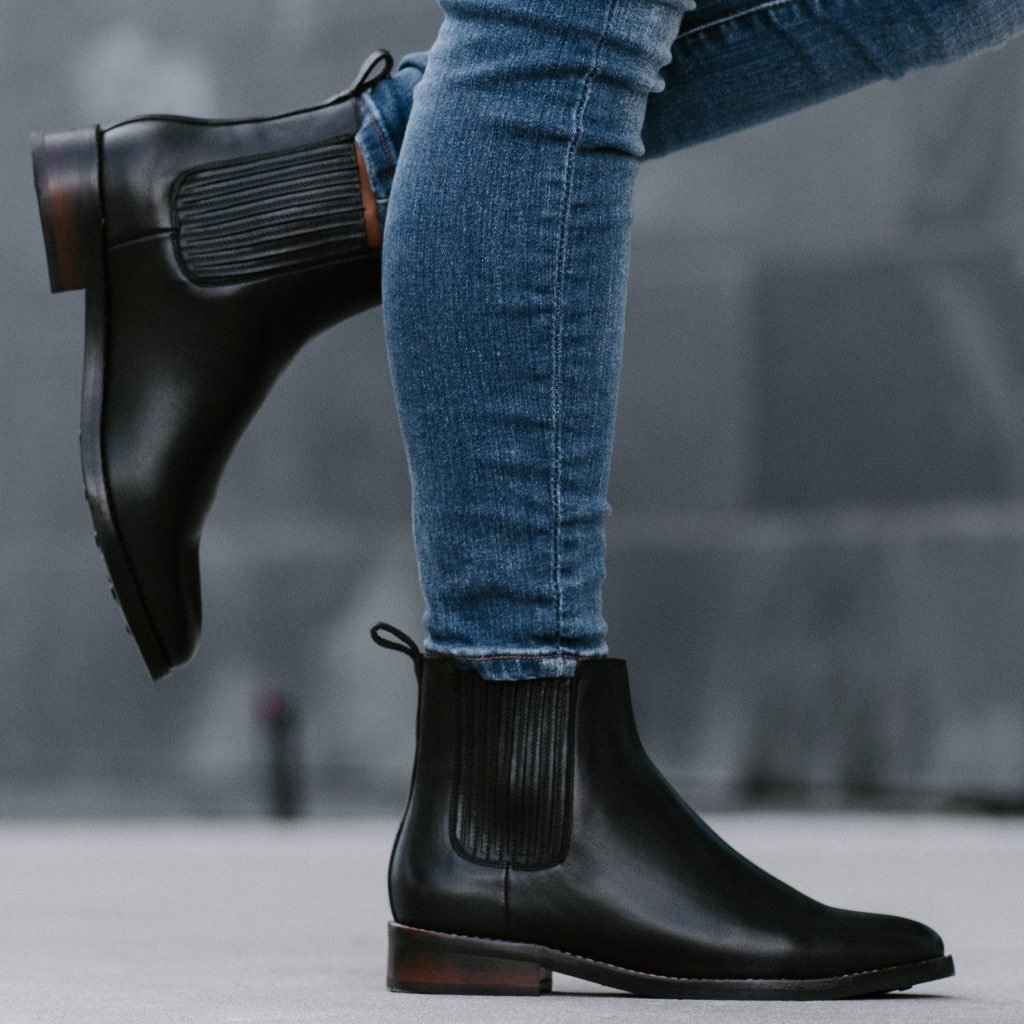 Thursday Boots Dreamer Bőr Chelsea Csizma Női Fekete | HU231HAP