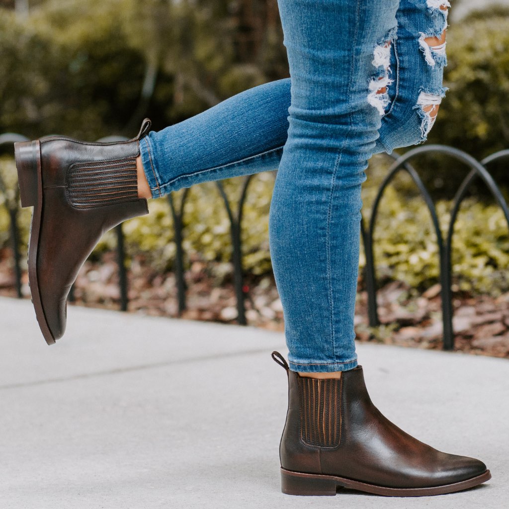 Thursday Boots Dreamer Bőr Chelsea Csizma Női Fekete Kávé | HU232GSO