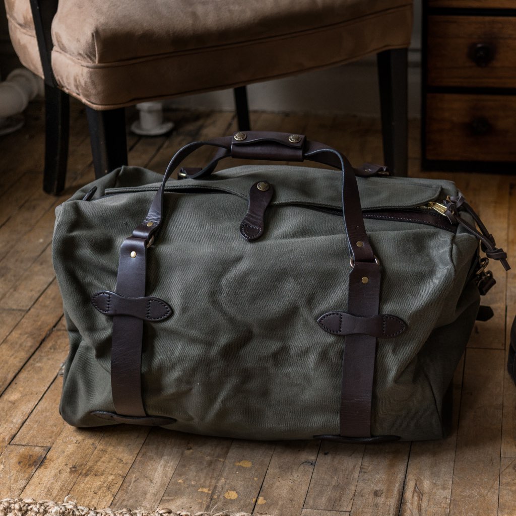 Thursday Boots Rugged Twill Duffle Bőr Táska Férfi Zöld | HU312DFM