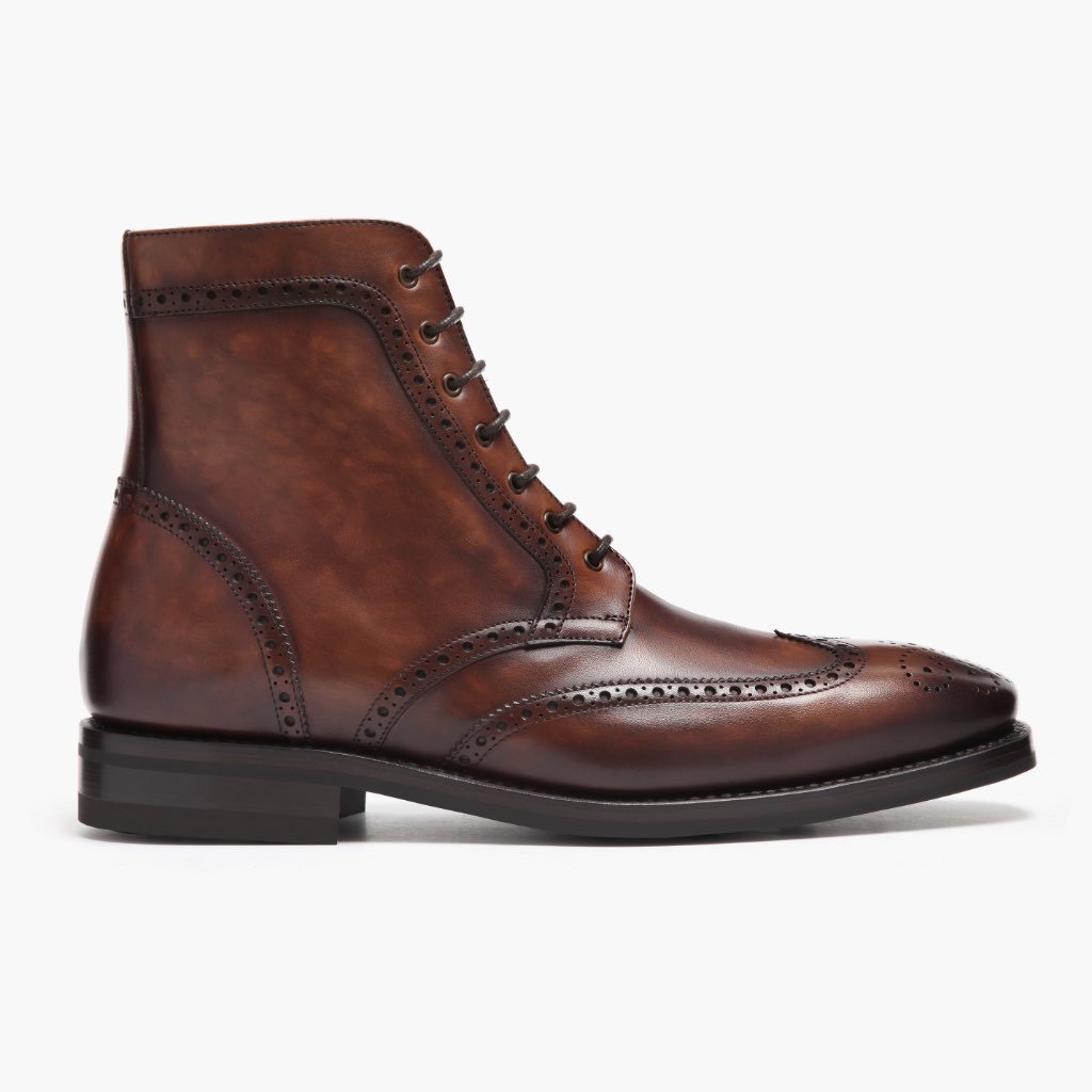 Thursday Boots Wingtip Bőr Fűzős Csizma Férfi Barna | HU390DFM55