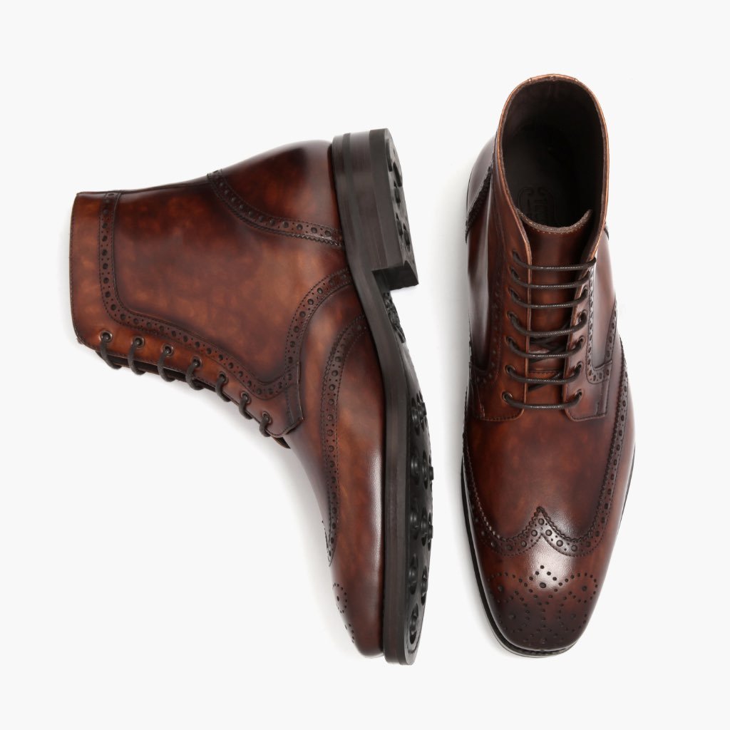 Thursday Boots Wingtip Bőr Fűzős Csizma Férfi Barna | HU390DFM55