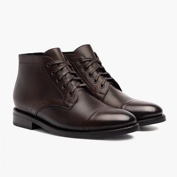 Thursday Boots Cadet Bőr Chukka Csizma Férfi Fekete Kávé | HU76GSO