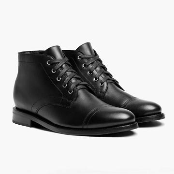 Thursday Boots Cadet Bőr Chukka Csizma Férfi Fekete | HU77FDN