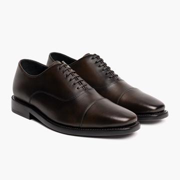 Thursday Boots Executive Bőr Classic Ruha Cipő Férfi Kávé | HU351MQZ