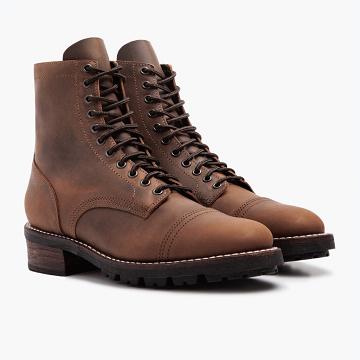 Thursday Boots Logger Bőr Fűzős Csizma Férfi Barna | HU412JPQ