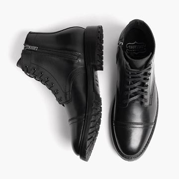 Thursday Boots Major Bőr Csizma Férfi Fekete | HU390DFM14