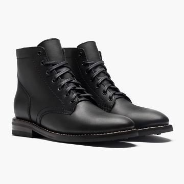 Thursday Boots President Bőr Fűzős Csizma Férfi Fekete | HU403MQZ