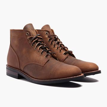 Thursday Boots Vanguard Bőr Fűzős Csizma Férfi Kávé | HU390DFM60